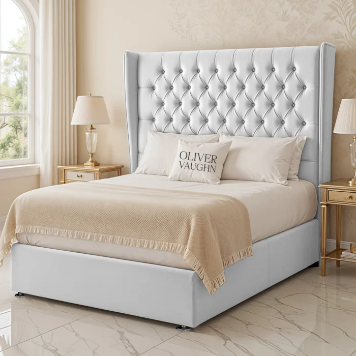 Wing Chesterfield Divan Bed - White - Image 2
