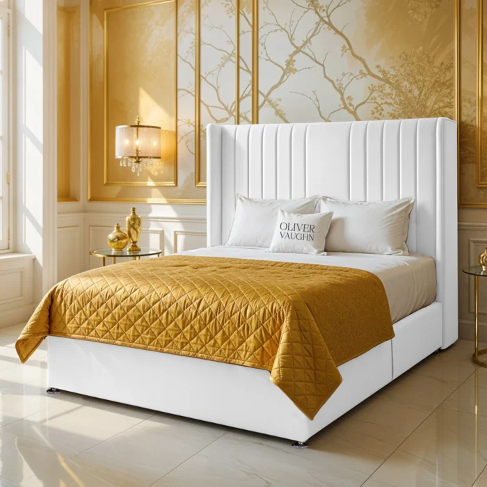 Wing Panel Divan Bed  - White - Image 2