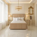 Elizabeth Panel Bed - Beige