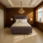 Hilton Panel Bed - Mocca